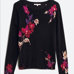 Crew neck floral sweater